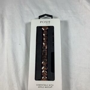 Posh Tech Rose Gold Heart Link Steel Band for Apple Watch 38-45mm